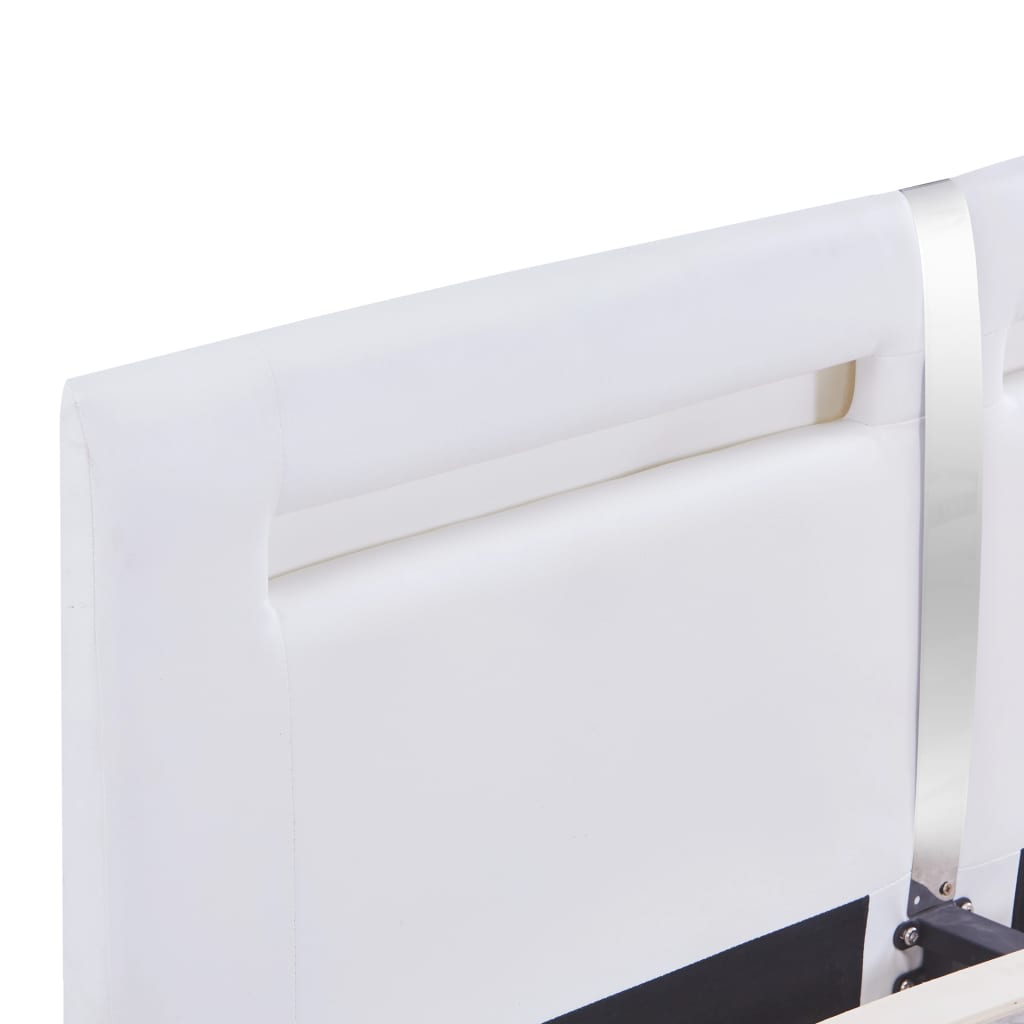 vidaXL ベッドフレーム LEDライト付き ホワイト 合成皮革 180x200cm