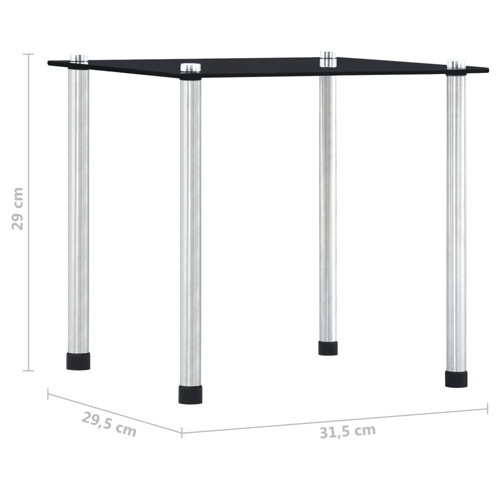vidaXL ネスティングテーブル 3点 ブラック 強化ガラス製