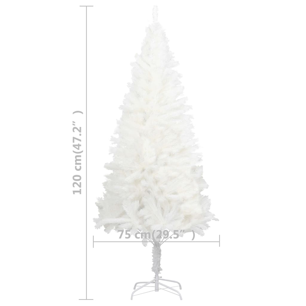 vidaXL 人工クリスマスツリー 本物そっくり 針葉付き 120cm ホワイト
