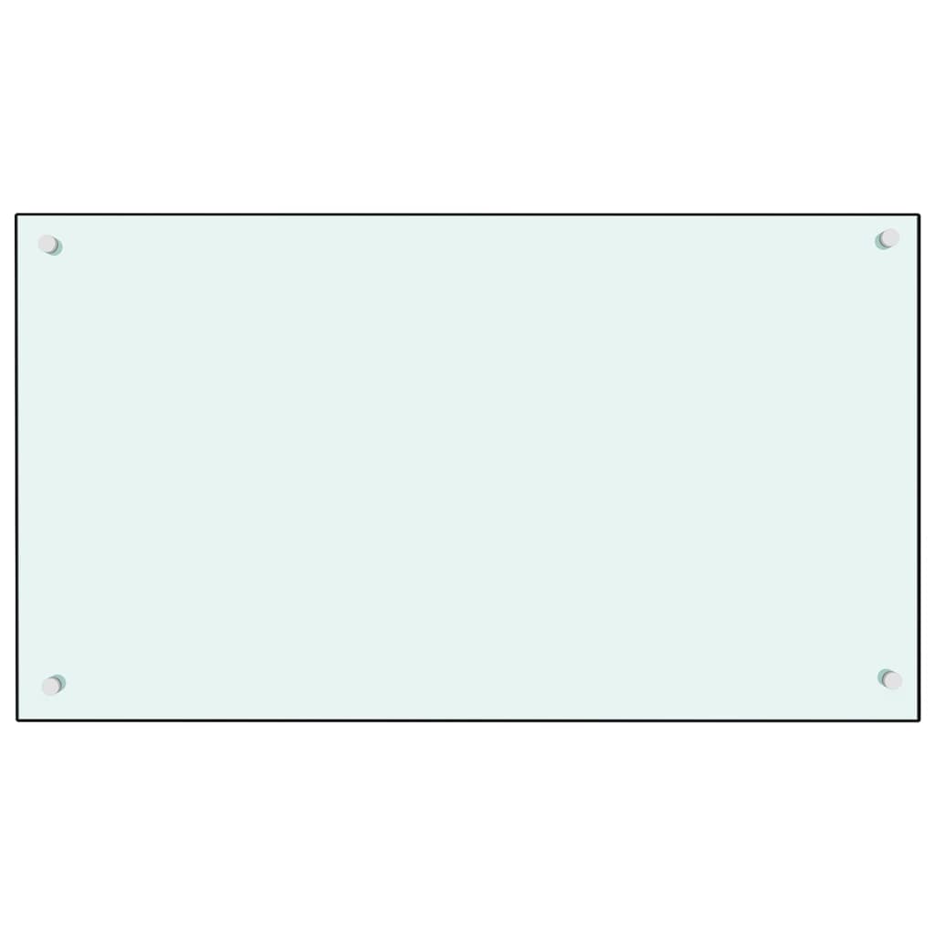 vidaXL キッチン用 汚れ防止板 ホワイト 90x50cm 強化ガラス製