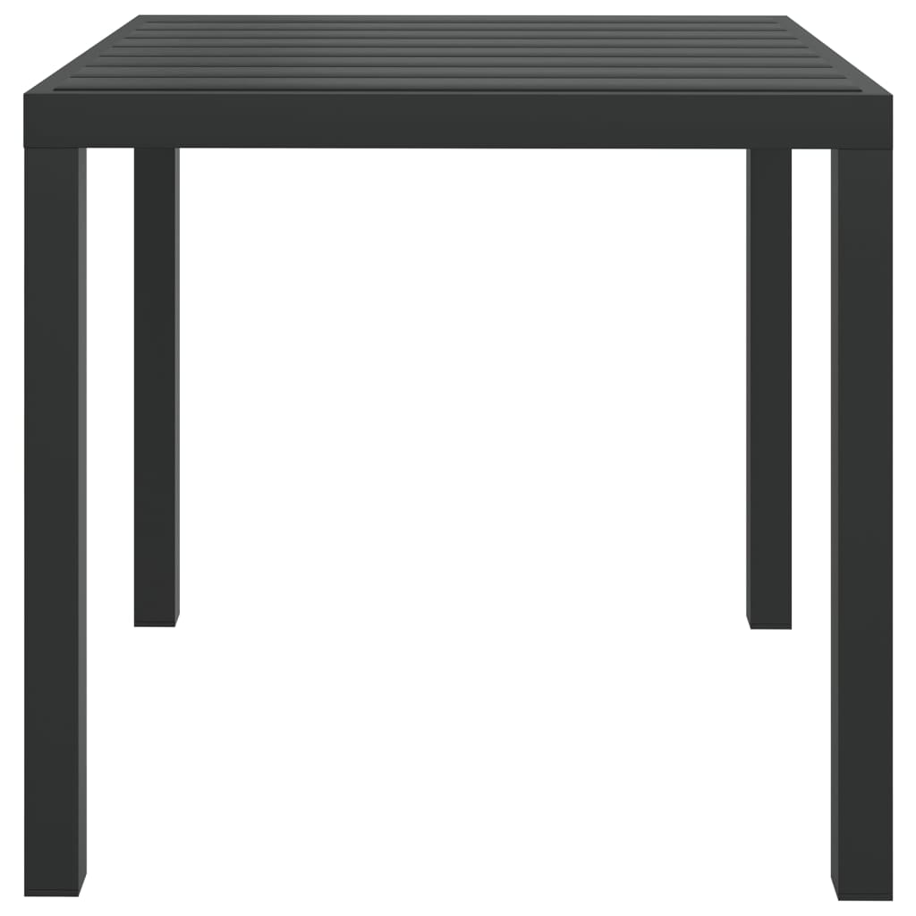 vidaXL ガーデンテーブル ブラック 80x80x74cm アルミ＆WPC製