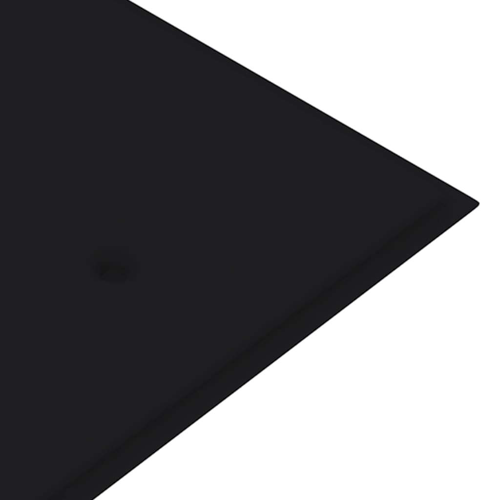 vidaXL ガーデンベンチ ブラック クッション付き 150 cm チーク無垢材