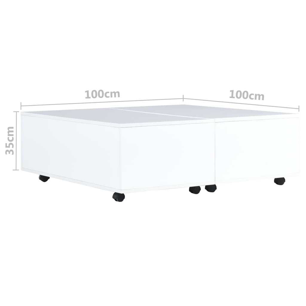 vidaXL コーヒーテーブル ハイグロス グレー 100x100x35cm