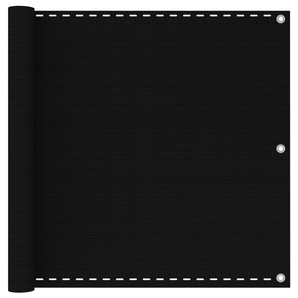 vidaXL バルコニースクリーン ブラック 90x500cm 高密度ポリエチレン