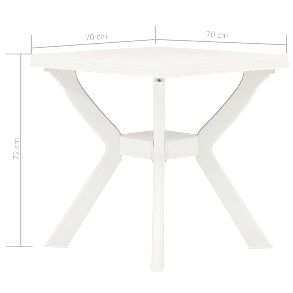 vidaXL ビストロテーブル 70x70x72 cm プラスチック製 ホワイト