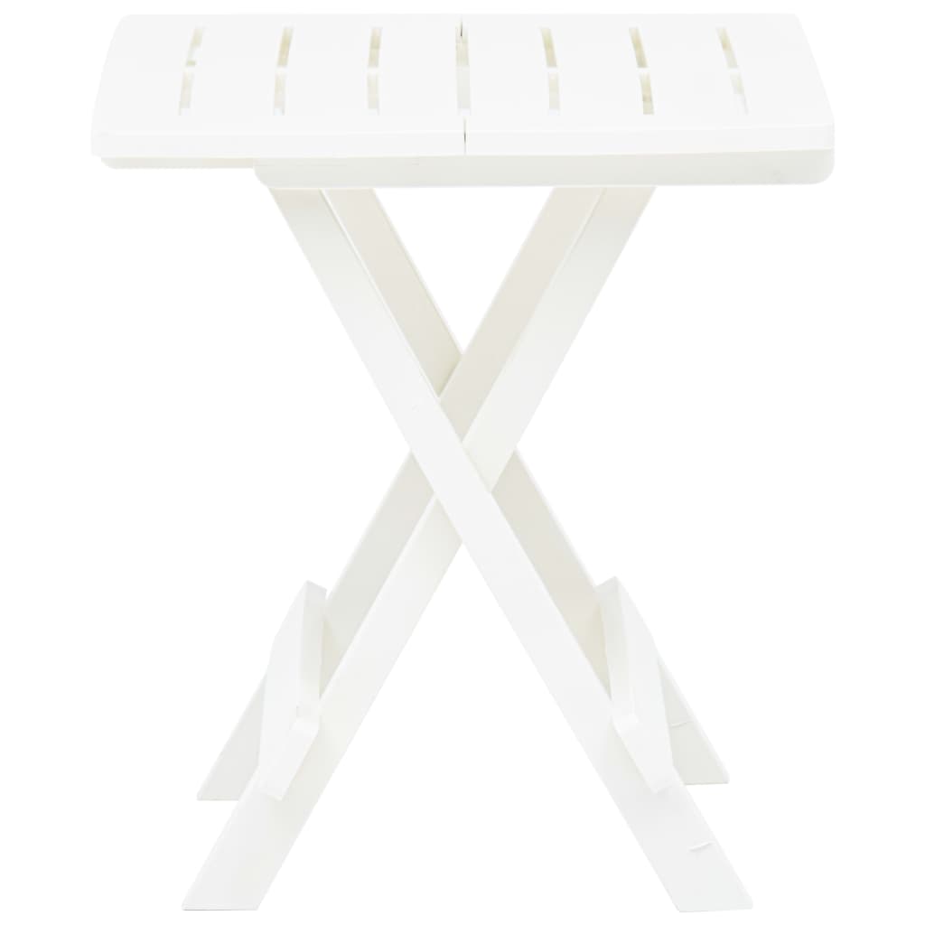 vidaXL 折りたたみガーデンテーブル ホワイト 45x43x50cm プラスチック製