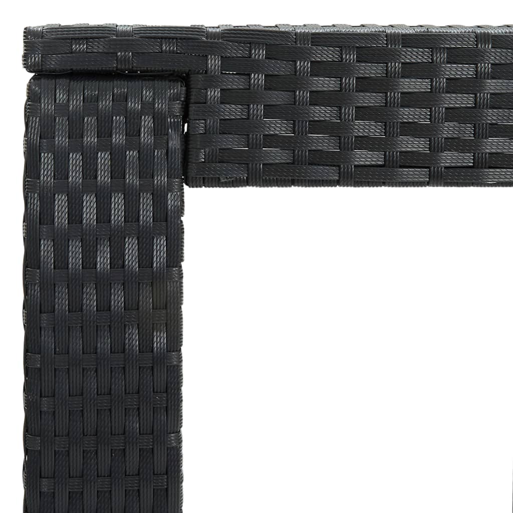 vidaXL ガーデンバー5点セット クッション付き ポリラタン製 ブラック