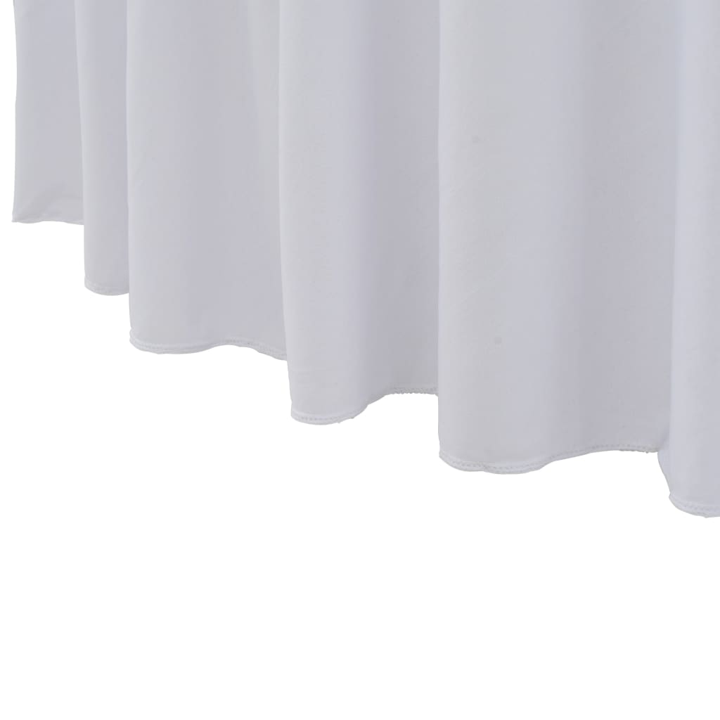vidaXL ストレッチテーブルカバー スカート付き 2点セット 150x74cm ホワイト