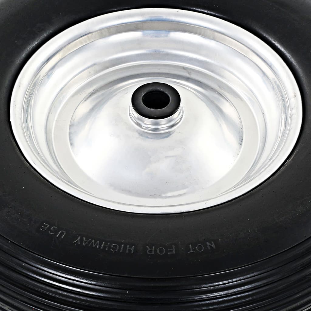 vidaXL 一輪車用車輪 車軸付き 固体ポリウレタン/PU製 4.00-8 390 mm