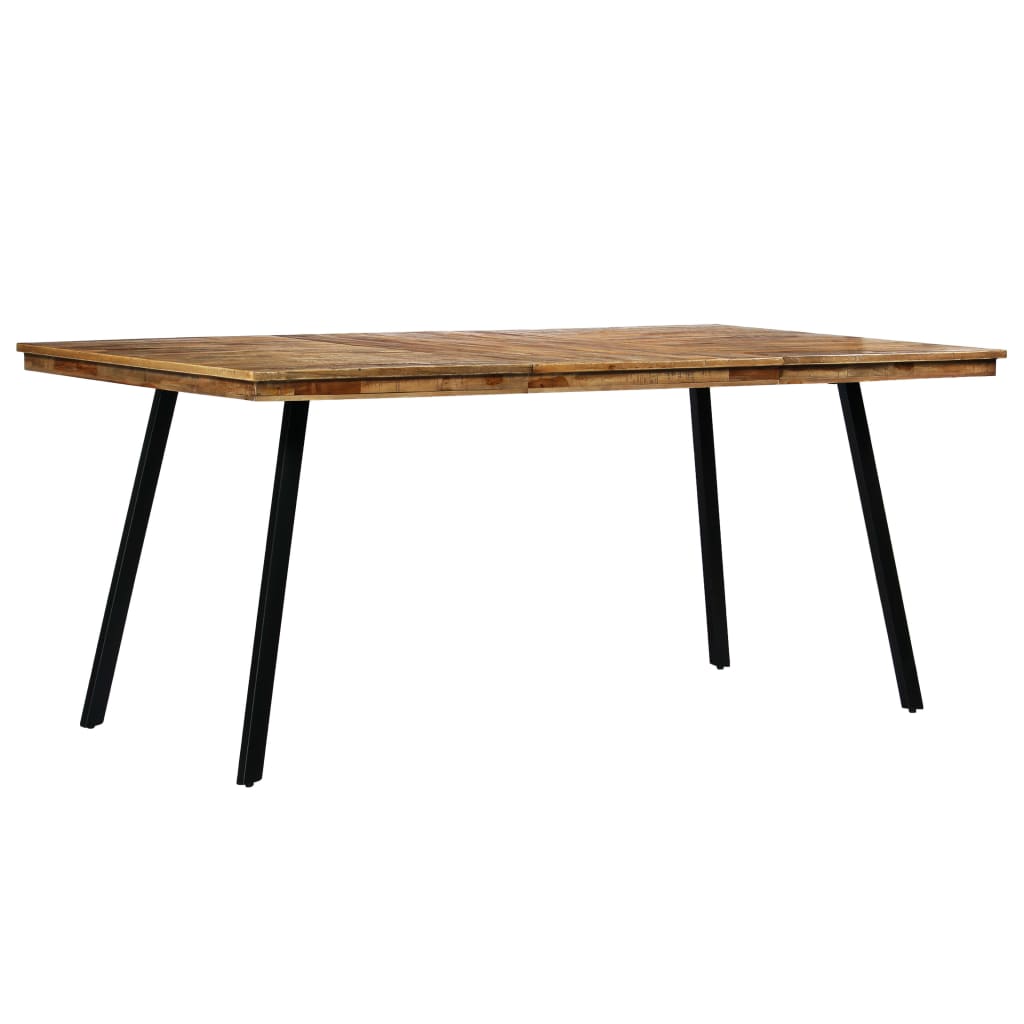 vidaXL ダイニングテーブル チーク再生木材＆スチール 180x90x76cm