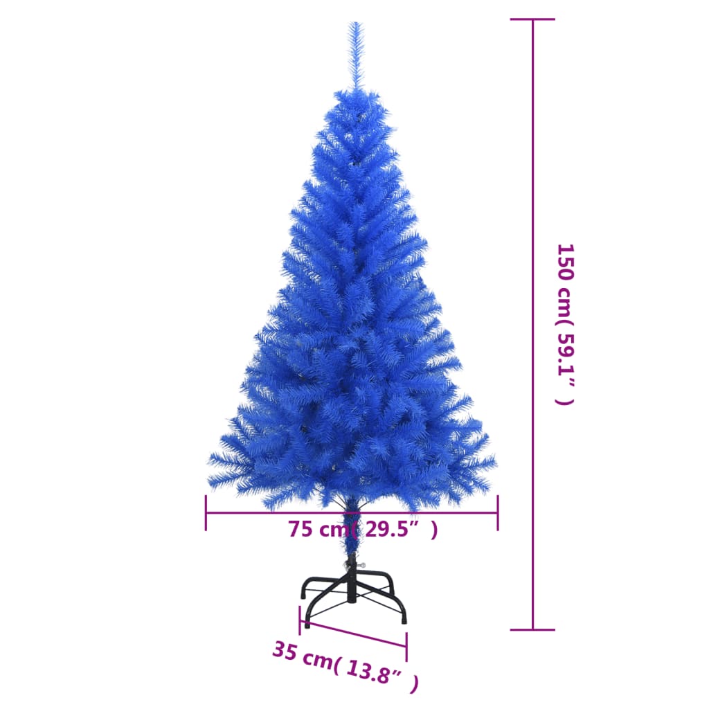 vidaXL フェイククリスマスツリー スタンド付 ブルー 150cm PVC製