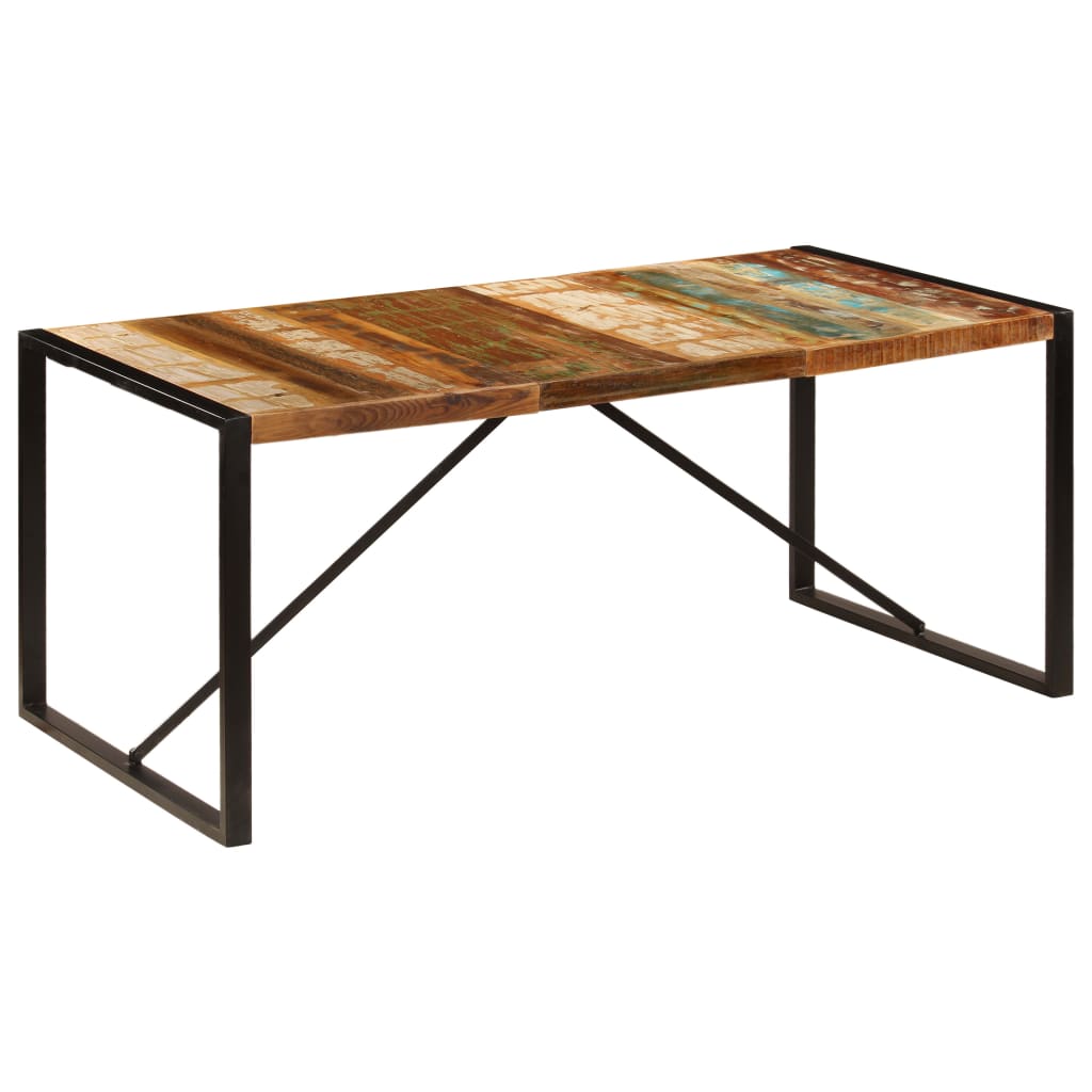 vidaXL ダイニングテーブル 180x90x75cm 無垢の再生木材
