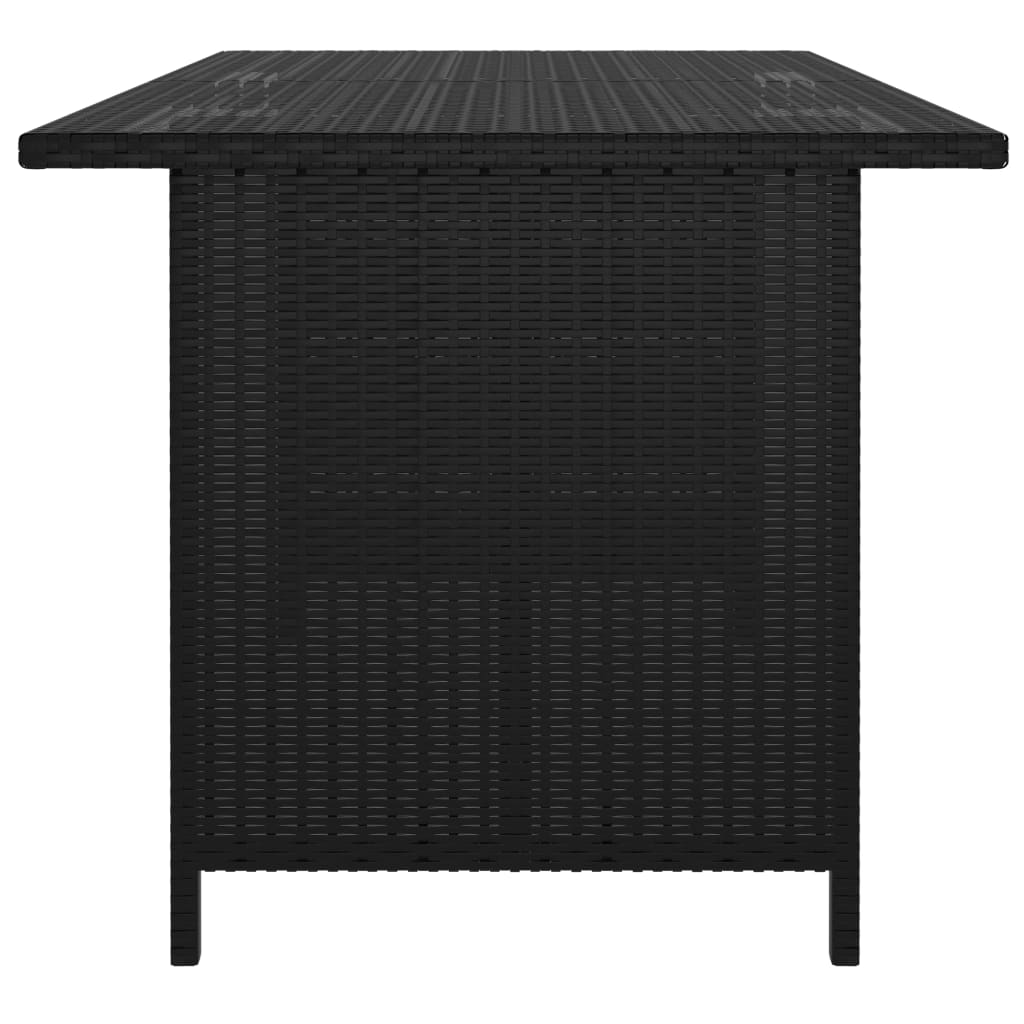 vidaXL ガーデンだイニングテーブル 110x70x65cm ポリラタン製 ブラック