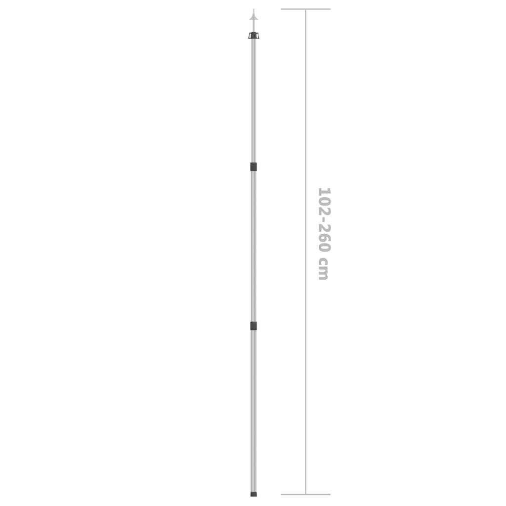 vidaXL 伸縮式タープポール 長さ102-260cm 2点 アルミ製