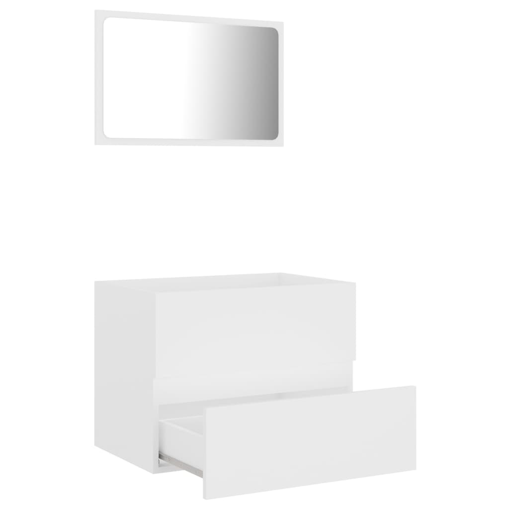 vidaXL バスルーム家具2点セット ホワイト パーティクルボード