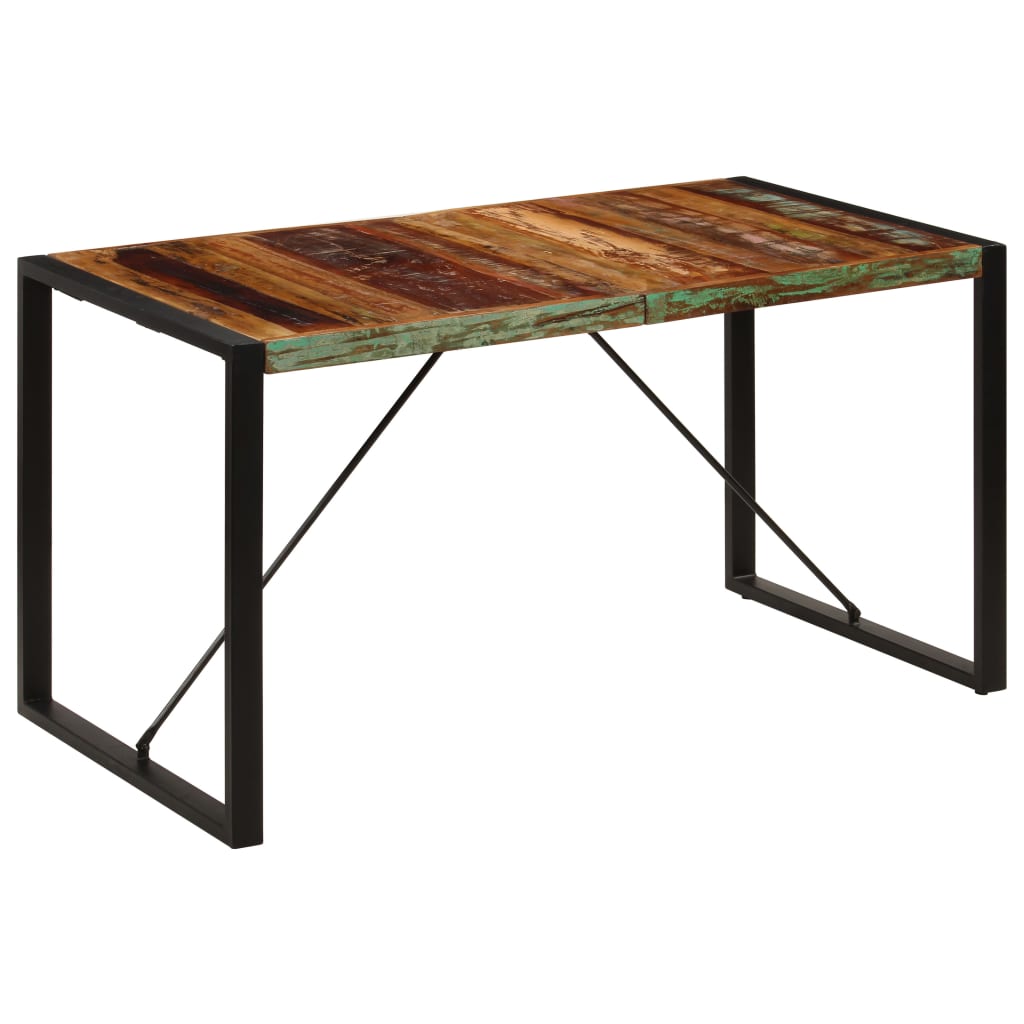 vidaXL 247421 vidaXL ダイニングテーブル 140x70x75cm 無垢再生木