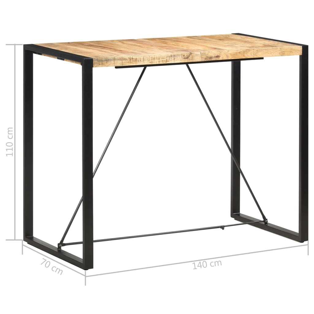 vidaXL バーテーブル 140x70x110cm マンゴー無垢材