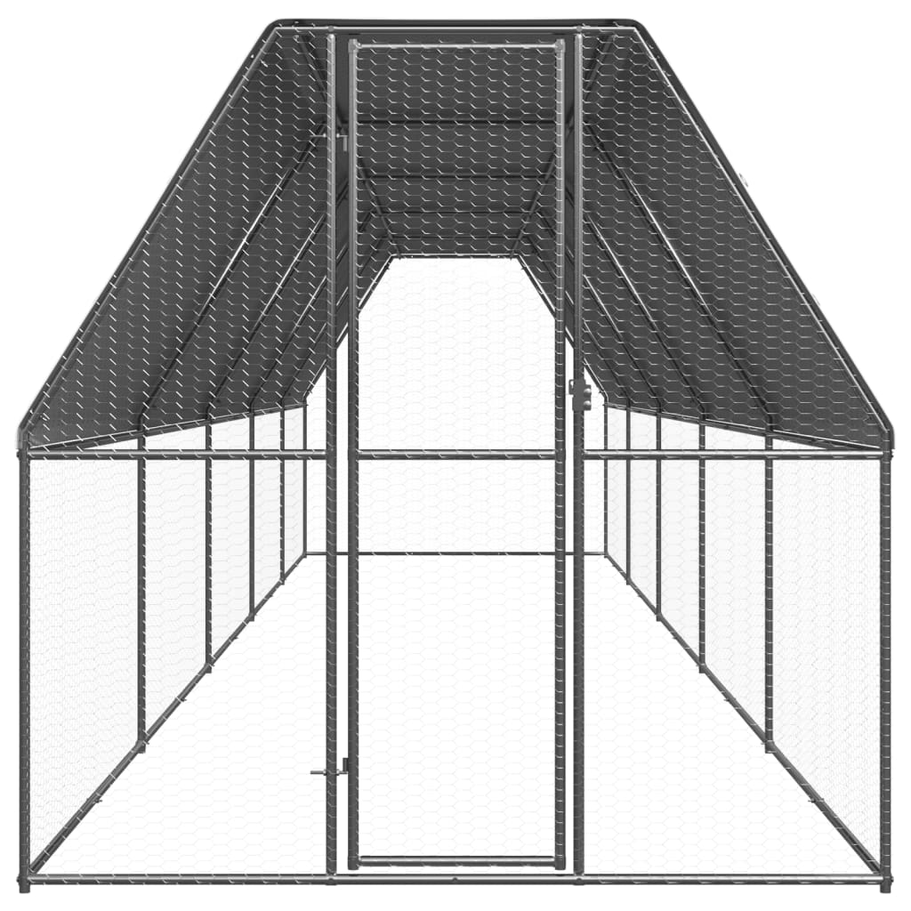 vidaXL 屋外鶏小屋 2x10x2m 亜鉛メッキ鋼製