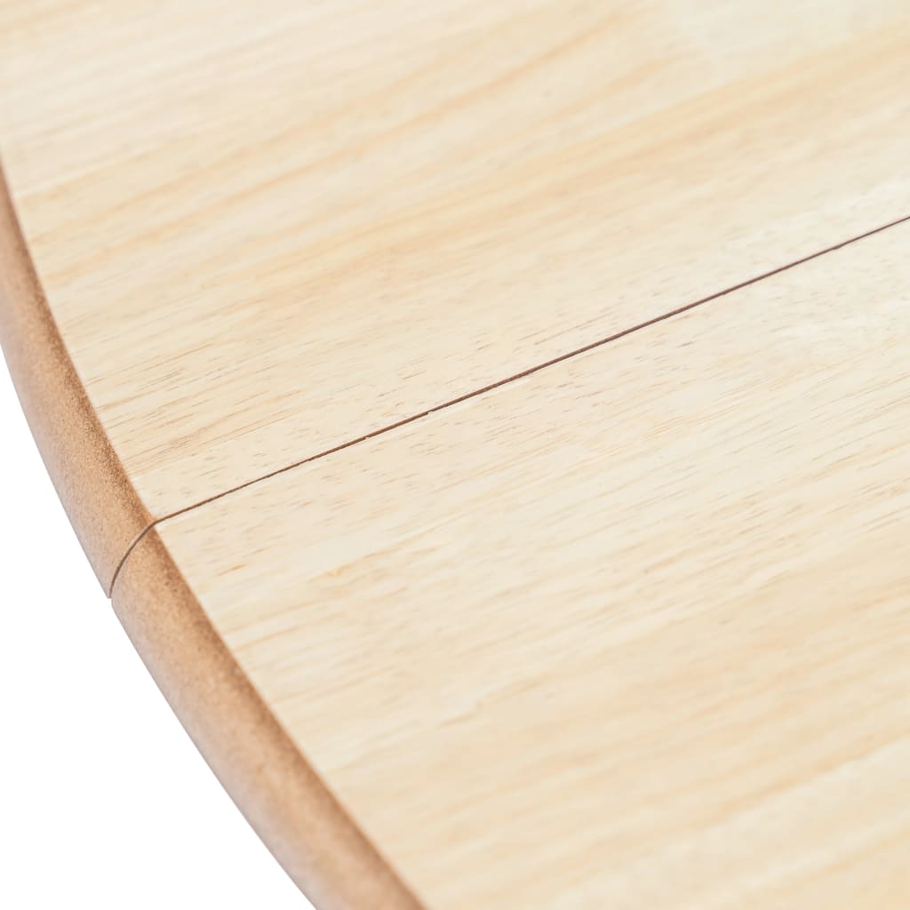 vidaXL ダイニングテーブル 106cm ホワイト＆ブラウン ラバーウッド無垢材