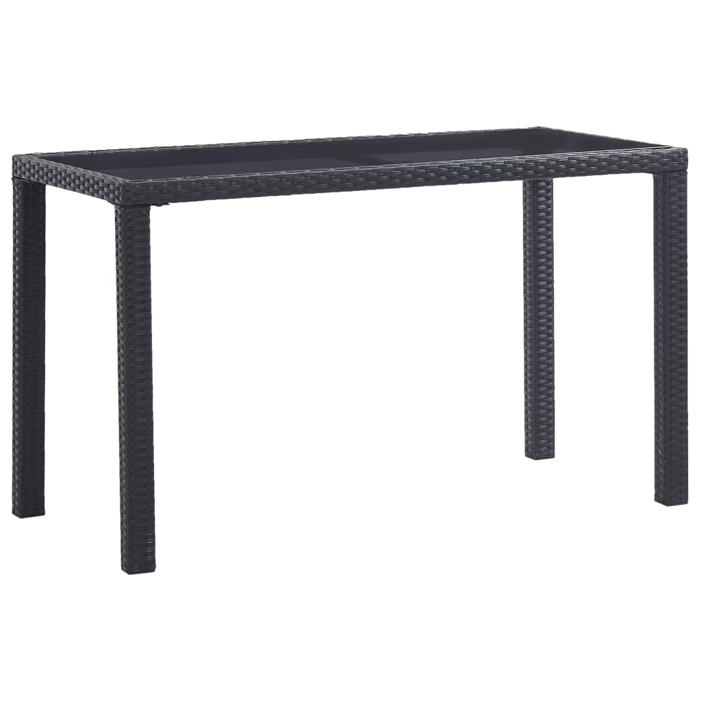 vidaXL ガーデンテーブル ブラック 123x60x74 cm ポリラタン製
