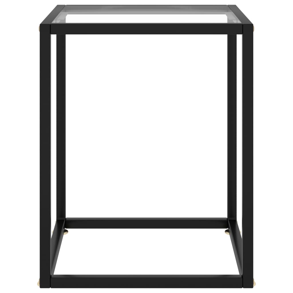 vidaXL コーヒーテーブル ブラック 40x40x50cm 強化ガラス製