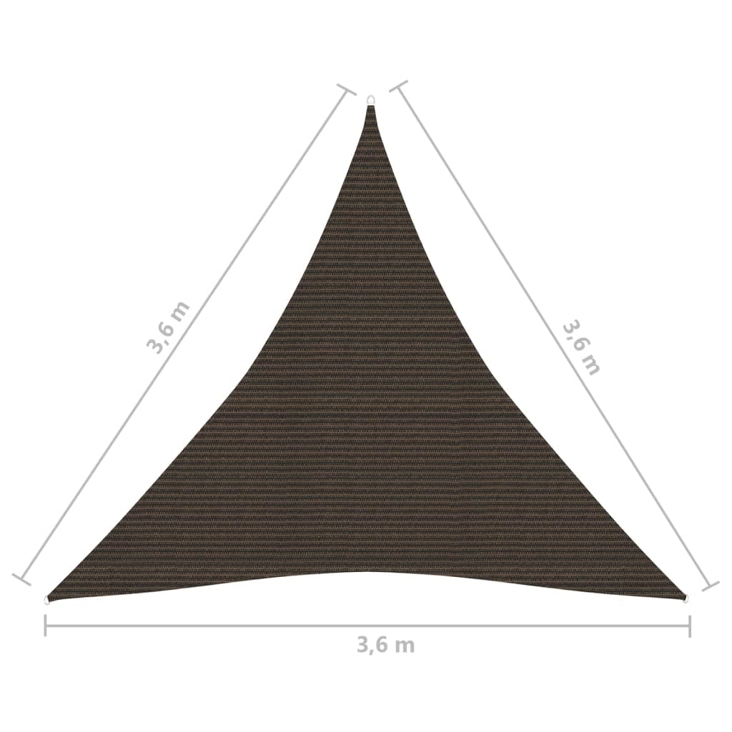vidaXL サンシェードセイル 160g/m² ブラウン 3.6x3.6x3.6m 高密度ポリエチレン