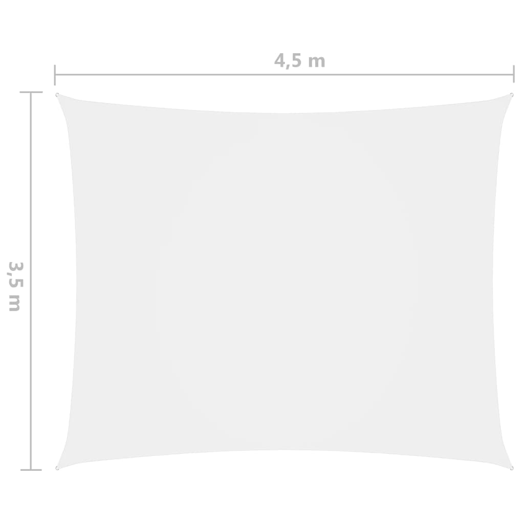 vidaXL サンシェードセイル 3.5x4.5m 長方形 オックスフォード生地 ホワイト