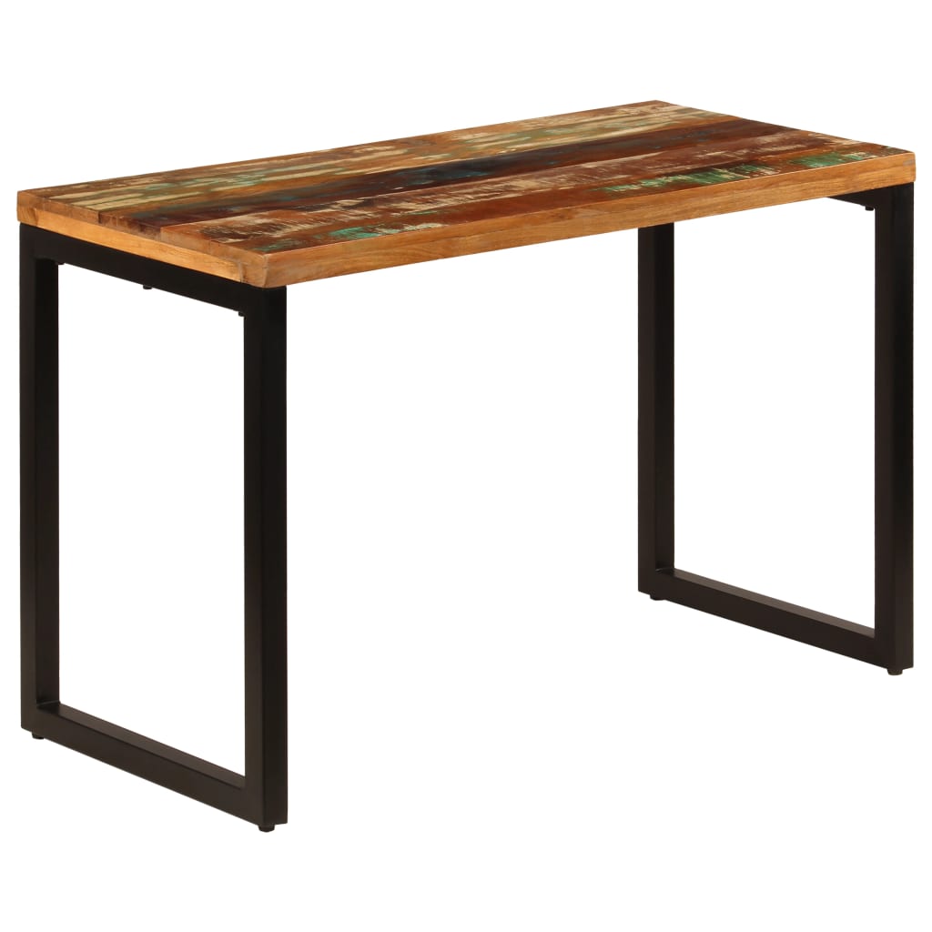 vidaXL ダイニングテーブル 115x55x76cm 無垢の再生木材＆スチール