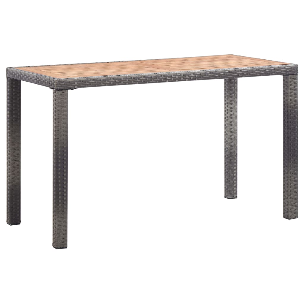 vidaXL ガーデンテーブル 123x60x74cm アカシア無垢材 アントラシート＆ブラウン
