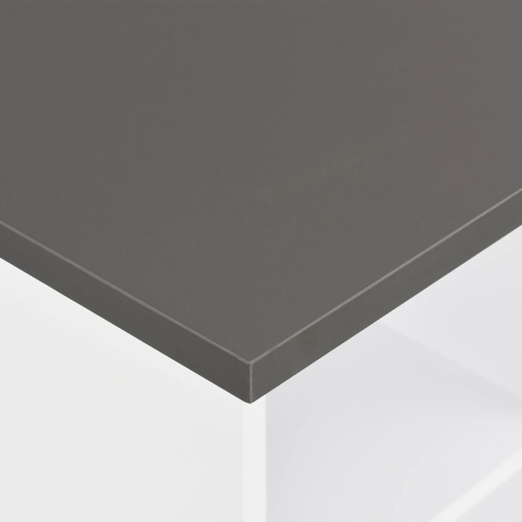 vidaXL バーテーブル ホワイト＆アントラシートグレー 60x60x110cm