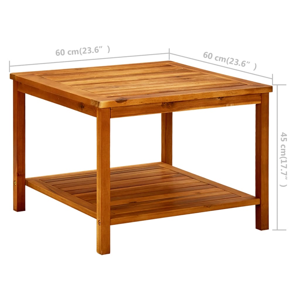 vidaXL コーヒーテーブル 60x60x45cm アカシア無垢材