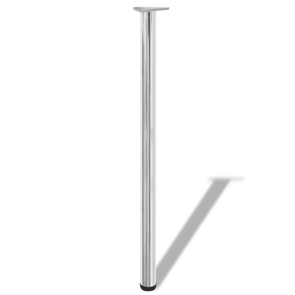 vidaXL テーブル脚 4点 高さ調節可能 クローム 1100mm
