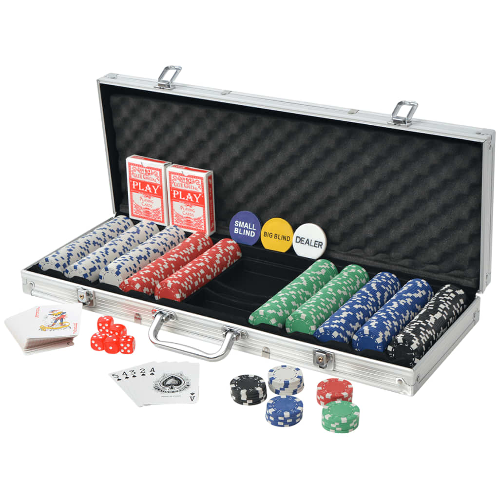 vidaXL ポーカーセット チップ500枚 アルミ