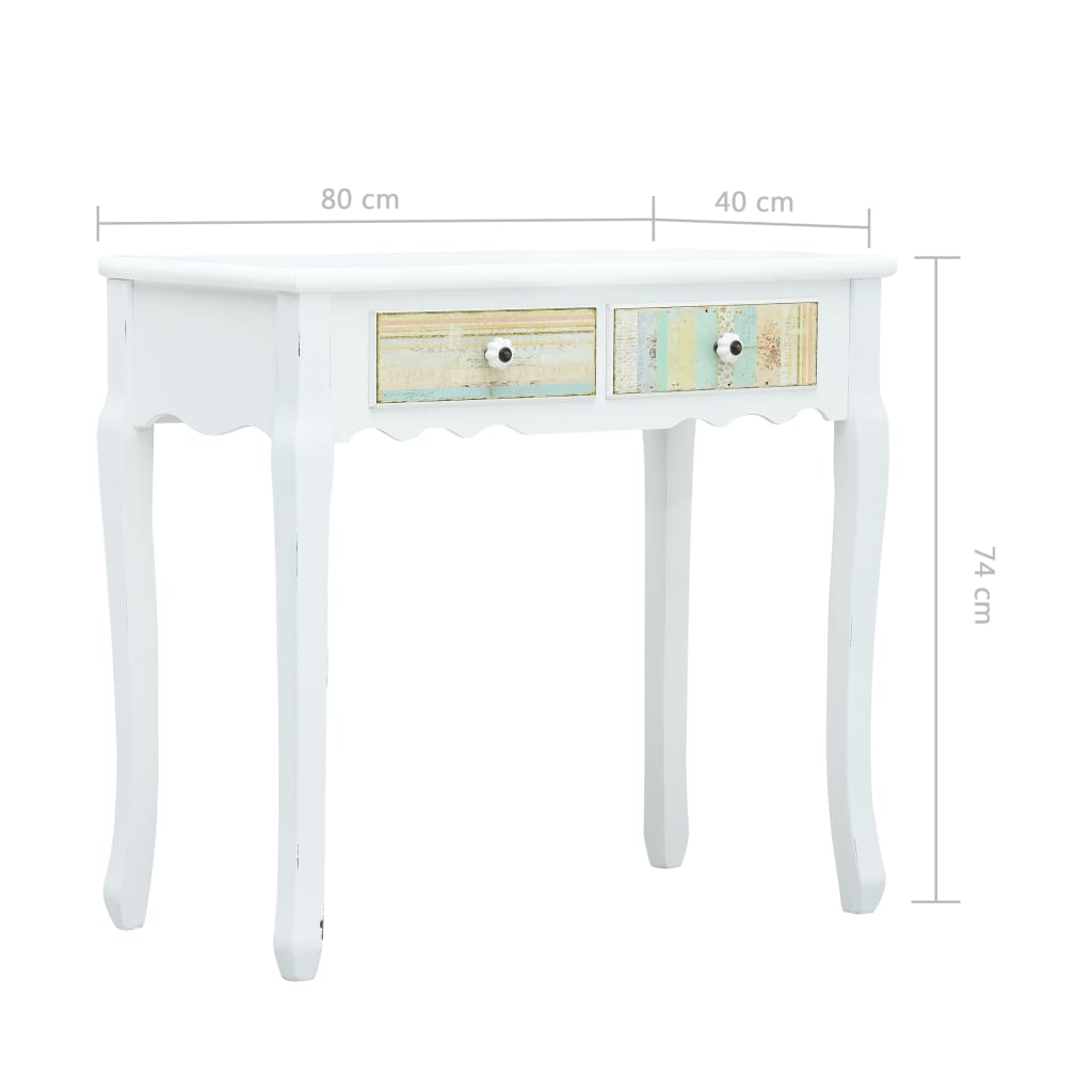 vidaXL コンソールテーブル ホワイト 80x40x74 cm 木製