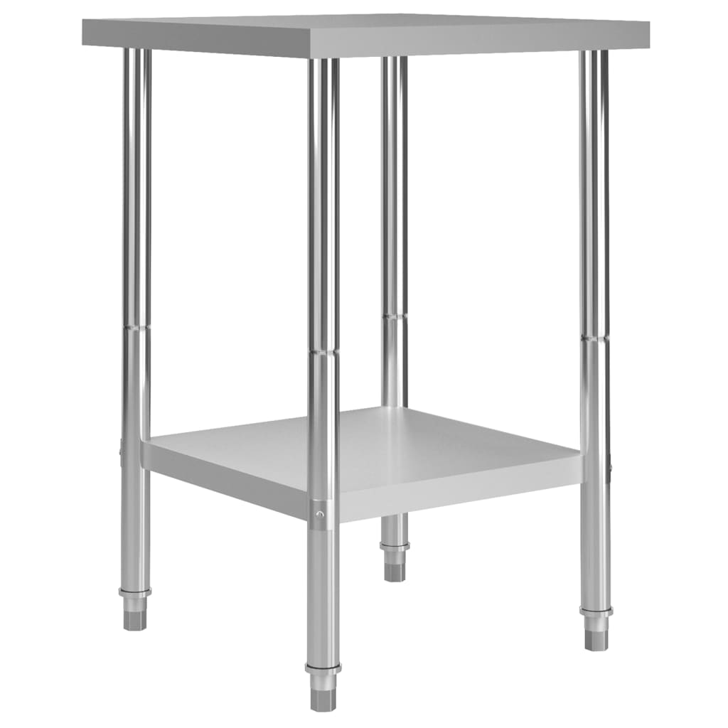 vidaXL キッチンワークテーブル 60x60x85 cm ステンレススチール