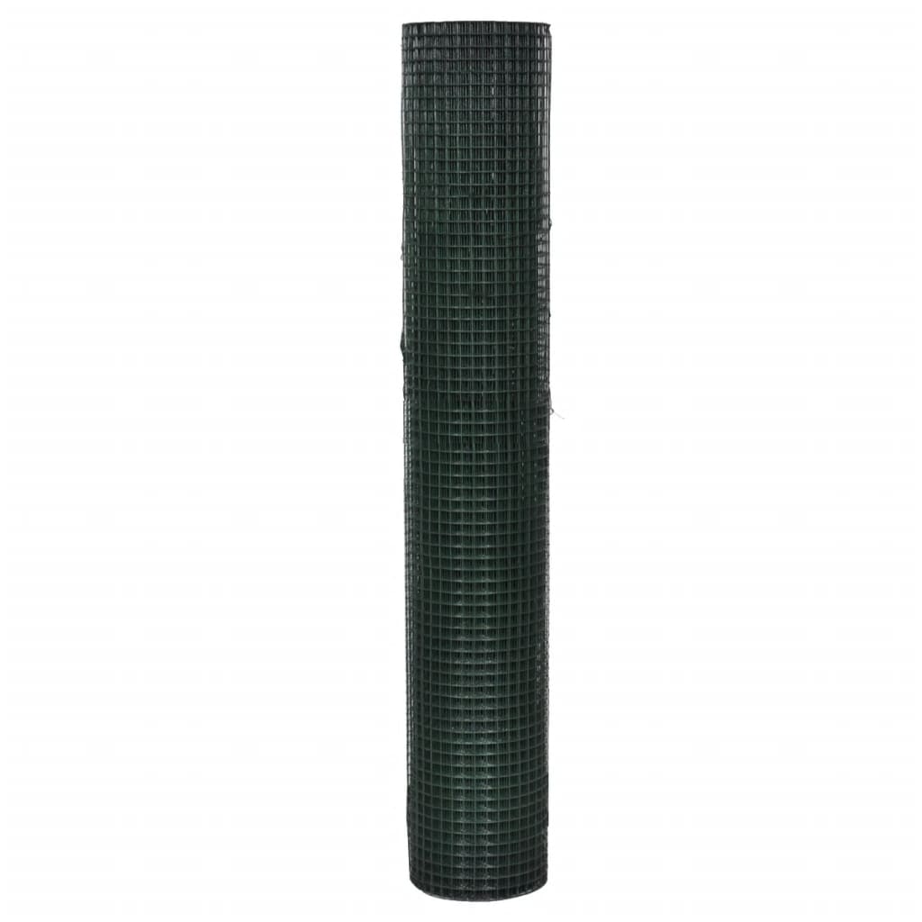 vidaXL 金網フェンス PVCコーティング 亜鉛メッキ製 10x1m グリーン