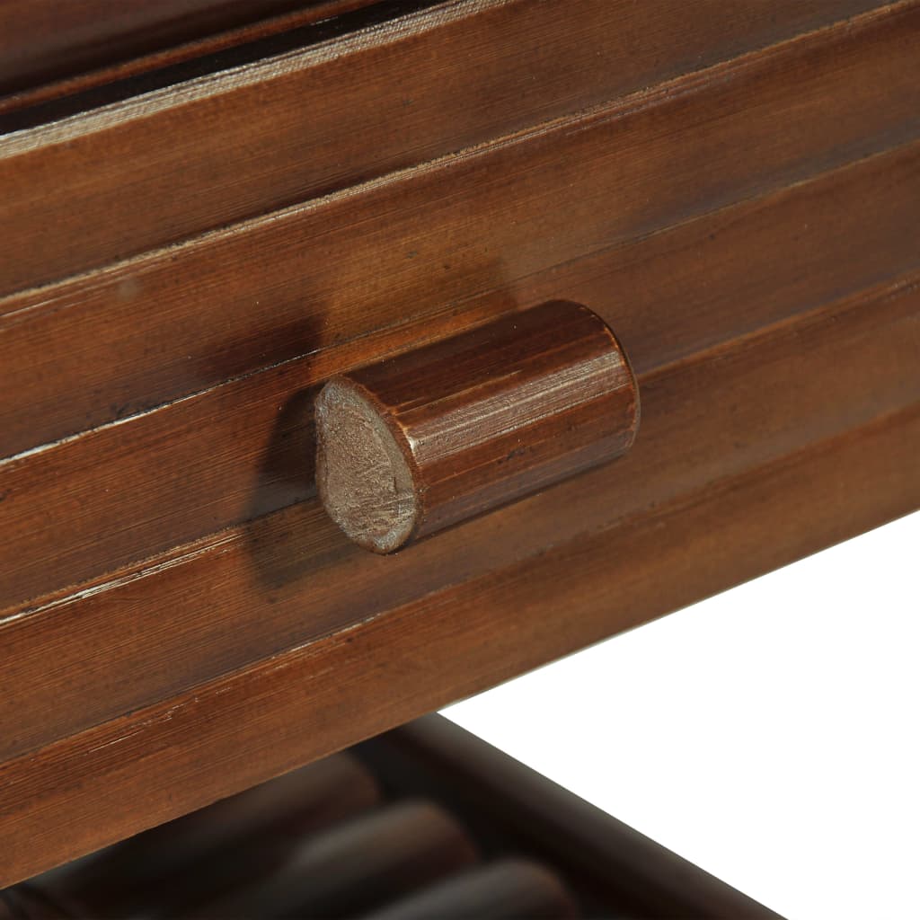 vidaXL ベッドサイドテーブル 45x450x40cm 竹製 ダークブラウン