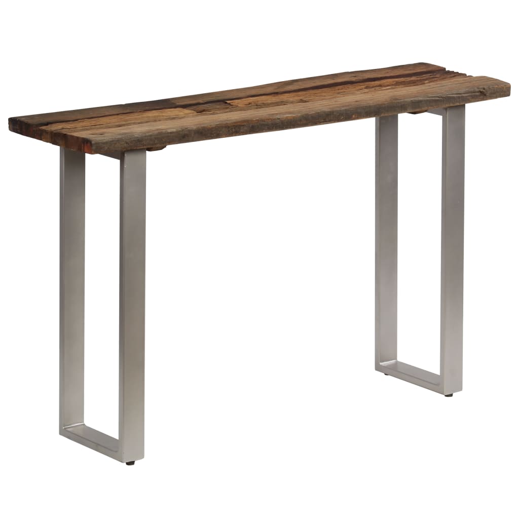vidaXL コンソールテーブル 再生木材＆スチール 120x35x76cm