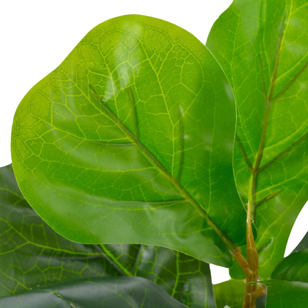 vidaXL 人工観葉植物 カシワバゴムの木 ポット付き 45cm グリーン