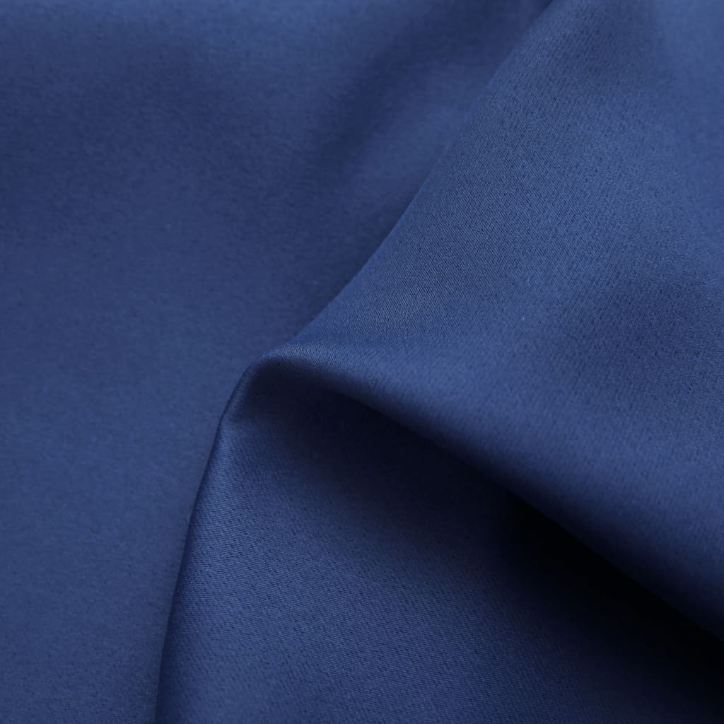 vidaXL 遮光カーテン 2面タイプ 140x245cm 金属リング付き ブルー