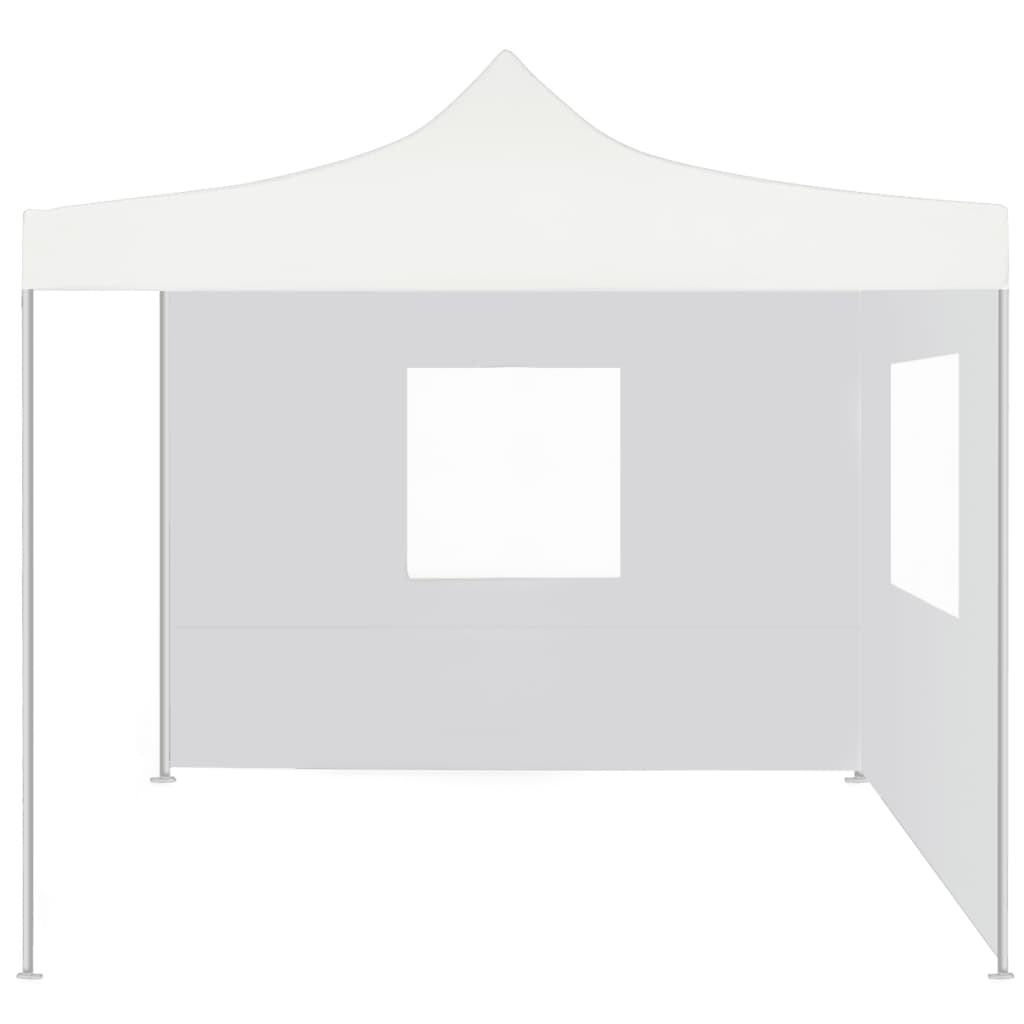 vidaXL プロ仕様 折りたたみ式パーティーテント 側壁2枚付き スチール製 3x3m ホワイト