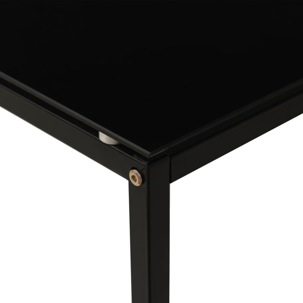 vidaXL サイドテーブル ブラック 40x40x60cm 強化ガラス製